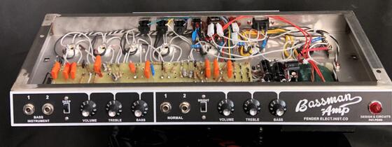 Tête d'ampli guitare Bassman à panneau noir, 2 canaux, 50 watts, 1964 6L6*2, 12AX7*4 Tubes fournisseur