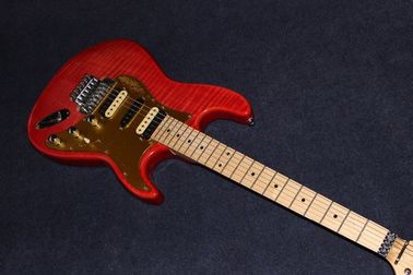 Nouveau, de qualité supérieure, rouge Tigre Flamme Guitare électrique Basses en bois solide Corps stratosphère Maple Fingerboard roue en acier fournisseur