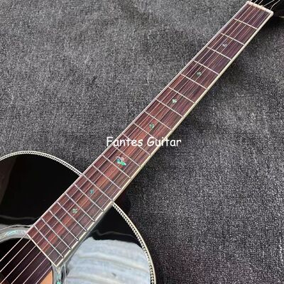 Guitare acoustique personnalisée J45s en bois massif, 41 pouces, avec touche en ébène, chevrons, ormeau fournisseur