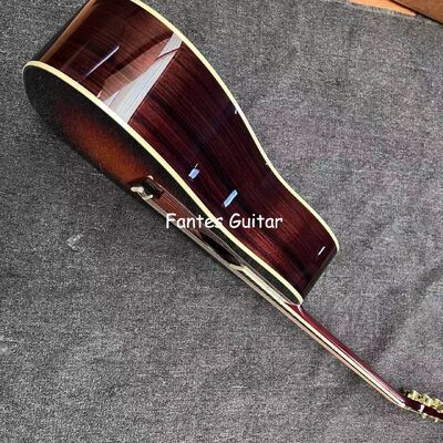 Guitare acoustique personnalisée J45s en bois massif, 41 pouces, avec touche en ébène, chevrons, ormeau fournisseur
