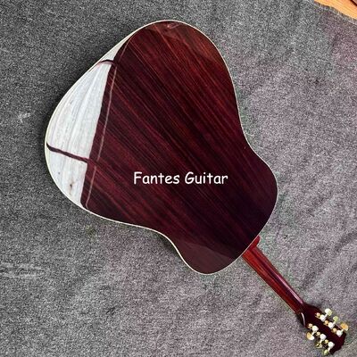 Guitare acoustique personnalisée J45s en bois massif, 41 pouces, avec touche en ébène, chevrons, ormeau fournisseur