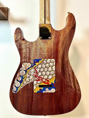 Guitare électrique peinte à la main personnalisée, accepter guitare et basse avec OEM fournisseur