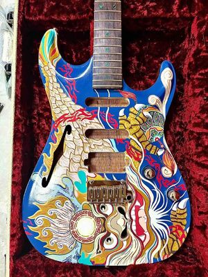 Guitare électrique peinte à la main personnalisée, accepter guitare et basse avec OEM fournisseur