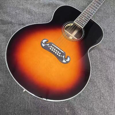 AAAAA 43 pouces de sapin massif haut sj200 jumbo corps d'érable arrière côté guitare acoustique noix d'os en rayonnement de soleil cerisier fournisseur