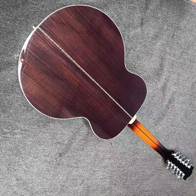 AAAAA 43 pouces de sapin massif haut sj200 jumbo corps d'érable arrière côté guitare acoustique noix d'os en rayonnement de soleil cerisier fournisseur