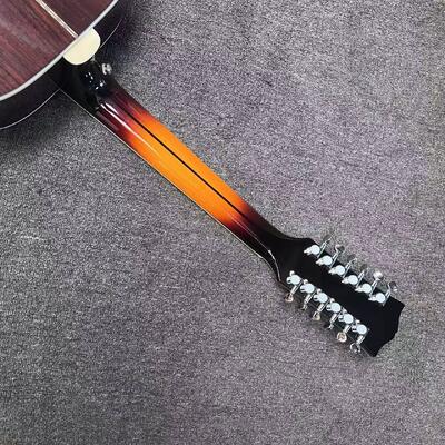 AAAAA 43 pouces de sapin massif haut sj200 jumbo corps d'érable arrière côté guitare acoustique noix d'os en rayonnement de soleil cerisier fournisseur
