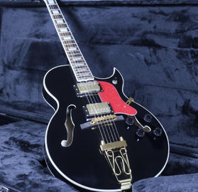 La meilleure qualité en stock Corps creux complet Guitare électrique de 41 pouces Petit matériel en or Couleur noire fournisseur