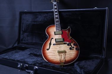 La meilleure qualité en stock Corps creux complet Guitare électrique de 41 pouces Petit matériel en or Couleur noire fournisseur