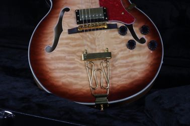 La meilleure qualité en stock Corps creux complet Guitare électrique de 41 pouces Petit matériel en or Couleur noire fournisseur