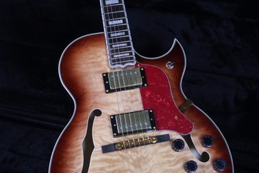 La meilleure qualité en stock Corps creux complet Guitare électrique de 41 pouces Petit matériel en or Couleur noire fournisseur