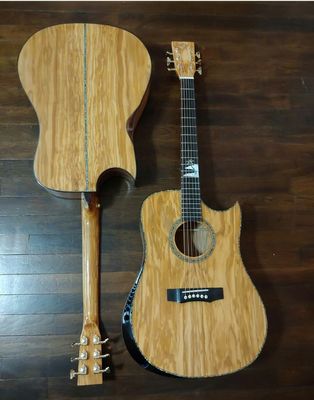 Guitare personnalisée AAAA tout en bois d'olivier importé. Guitare de style Ryan. fournisseur