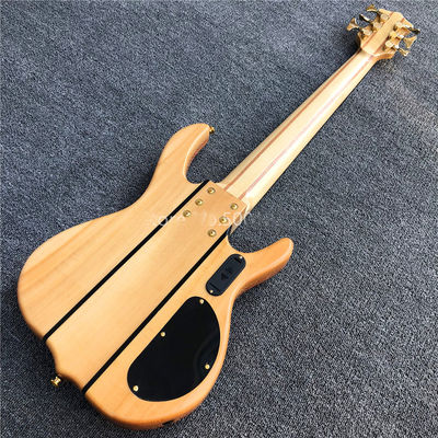Ken Smith 6 cordes Guitare électrique basse,Arbre d'érable à éclatement Pickups actifs Guitare basse matériel doré fournisseur