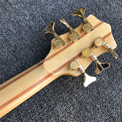 Ken Smith 6 cordes Guitare électrique basse,Arbre d'érable à éclatement Pickups actifs Guitare basse matériel doré fournisseur