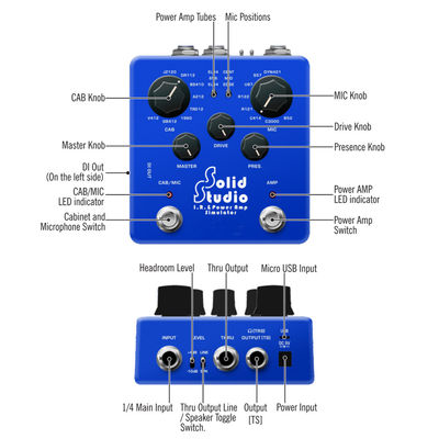 Solid Studio – simulateur d'ampli de puissance IR, pédale multi-effets pour guitare, double interrupteur au pied, 8 armoires intégrées, 8 microphones True Bypass fournisseur