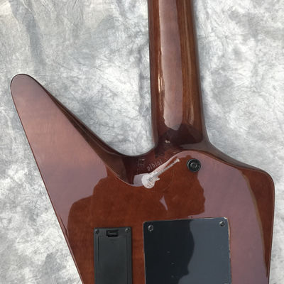 Guitare électrique personnalisée Marron Rosewood Top Couvert Maple Fingerboard 7 cordes Double swing Logo personnalisable fournisseur