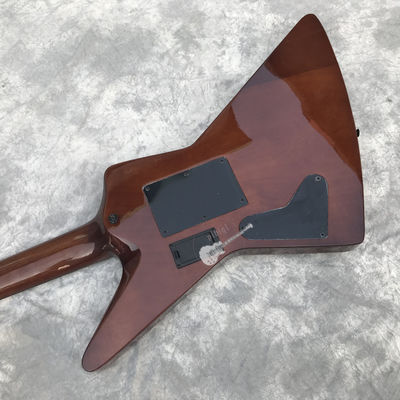 Guitare électrique personnalisée Marron Rosewood Top Couvert Maple Fingerboard 7 cordes Double swing Logo personnalisable fournisseur