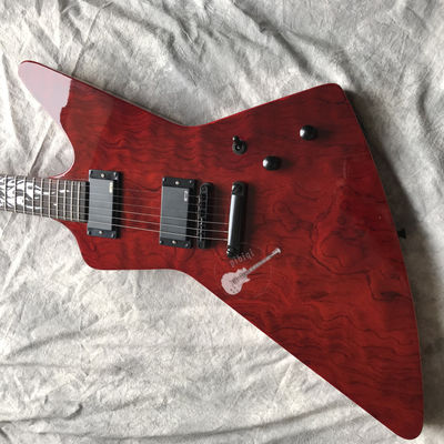 Guitare électrique personnalisée Vin Rouge Rosewood Top Covered Hardware Noir Peut être personnalisé Logo fournisseur