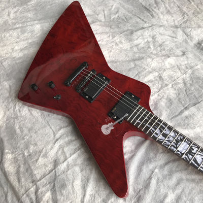 Guitare électrique personnalisée Vin Rouge Rosewood Top Covered Hardware Noir Peut être personnalisé Logo fournisseur