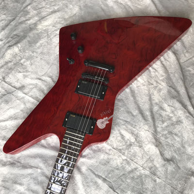 Guitare électrique personnalisée Vin Rouge Rosewood Top Covered Hardware Noir Peut être personnalisé Logo fournisseur