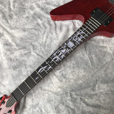Guitare électrique personnalisée Vin Rouge Rosewood Top Covered Hardware Noir Peut être personnalisé Logo fournisseur
