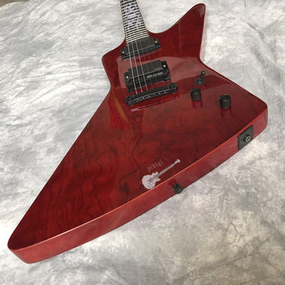 Guitare électrique personnalisée Vin Rouge Rosewood Top Covered Hardware Noir Peut être personnalisé Logo fournisseur