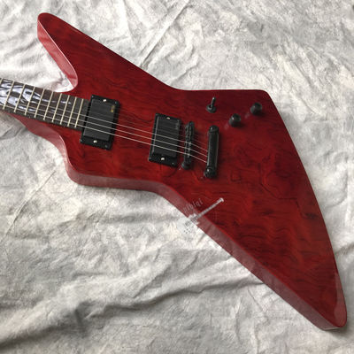 Guitare électrique personnalisée Vin Rouge Rosewood Top Covered Hardware Noir Peut être personnalisé Logo fournisseur