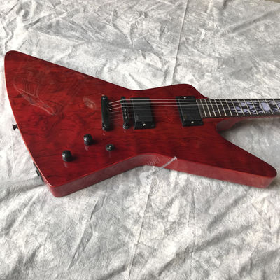 Guitare électrique personnalisée Vin Rouge Rosewood Top Covered Hardware Noir Peut être personnalisé Logo fournisseur
