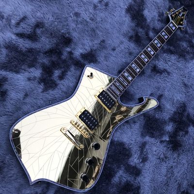 Grand Custom Gold Crack Mirror Paul PS10LTD Guitare Ice Man Guitare électrique à reliure blanche fournisseur