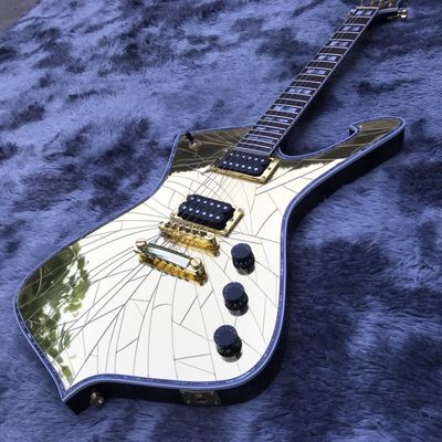 Grand Custom Gold Crack Mirror Paul PS10LTD Guitare Ice Man Guitare électrique à reliure blanche fournisseur
