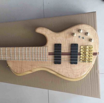 Disque porté sur mesure en érable haut 6 cordes basse Guitare cou à travers le corps ébène tableau d'empreintes digitales Active Pickups Bass électrique fournisseur