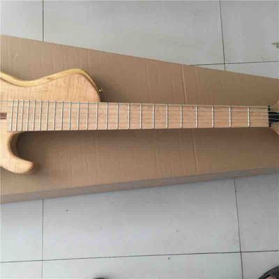 Disque porté sur mesure en érable haut 6 cordes basse Guitare cou à travers le corps ébène tableau d'empreintes digitales Active Pickups Bass électrique fournisseur