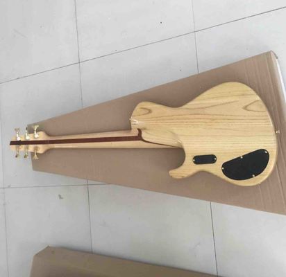 Disque porté sur mesure en érable haut 6 cordes basse Guitare cou à travers le corps ébène tableau d'empreintes digitales Active Pickups Bass électrique fournisseur