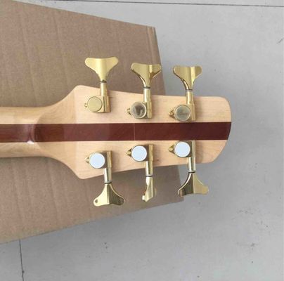 Disque porté sur mesure en érable haut 6 cordes basse Guitare cou à travers le corps ébène tableau d'empreintes digitales Active Pickups Bass électrique fournisseur