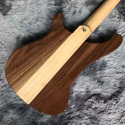 Personnalisé 4 cordes de bois de noyer d'érable de doigt de poignet de cou à travers le corps basse électrique fournisseur