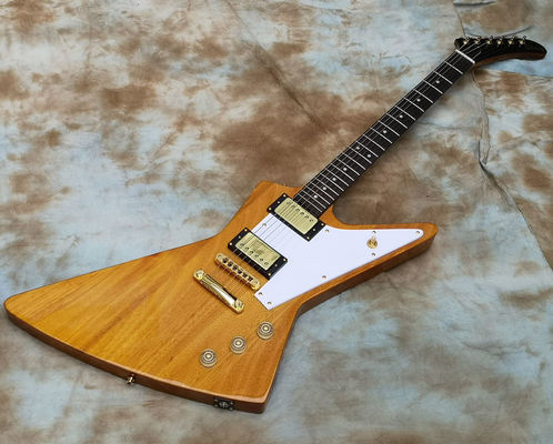 Guitare électrique personnalisée à flammes d'érable FloydRose Tremolo Dimebag Slime Guitare électrique personnalisée Korena Explorer en stock A fournisseur
