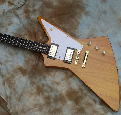 Guitare électrique personnalisée à flammes d'érable FloydRose Tremolo Dimebag Slime Guitare électrique personnalisée Korena Explorer en stock A fournisseur