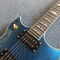 Guitare électrique personnalisée en bleu métallique avec matériel en or fournisseur