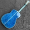Corps OM personnalisé Guitare électrique acoustique Véritable Abalone Inlays Tablette à doigts ébène Burst Maple Water Wave 301 électronique fournisseur