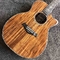 Personnalisé Tout en bois massif KOA Guitare électrique acoustique véritable Abalone Liant ébène Fingerboard Rosewood Dos Côté coupe bras fournisseur