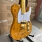 Guitare de haute qualité de guitare électrique de Burl Maple Top Basswood Body d'érable de matériel d'or télé- fait sur commande de touche fournisseur