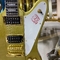 Guitare électrique de style grand fait sur commande de Firebird dans la couleur d'or avec la touche d'acajou de bois de rose de corps de matériel d'or fournisseur