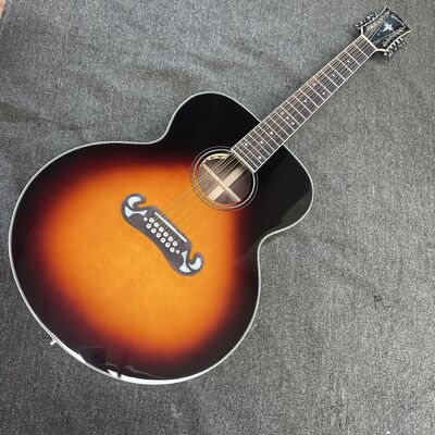 AAAAA 43 pouces de sapin massif haut sj200 jumbo corps d'érable arrière côté guitare acoustique noix d'os en rayonnement de soleil cerisier