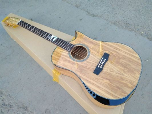 Guitare personnalisée AAAA tout en bois d'olivier importé. Guitare de style Ryan.
